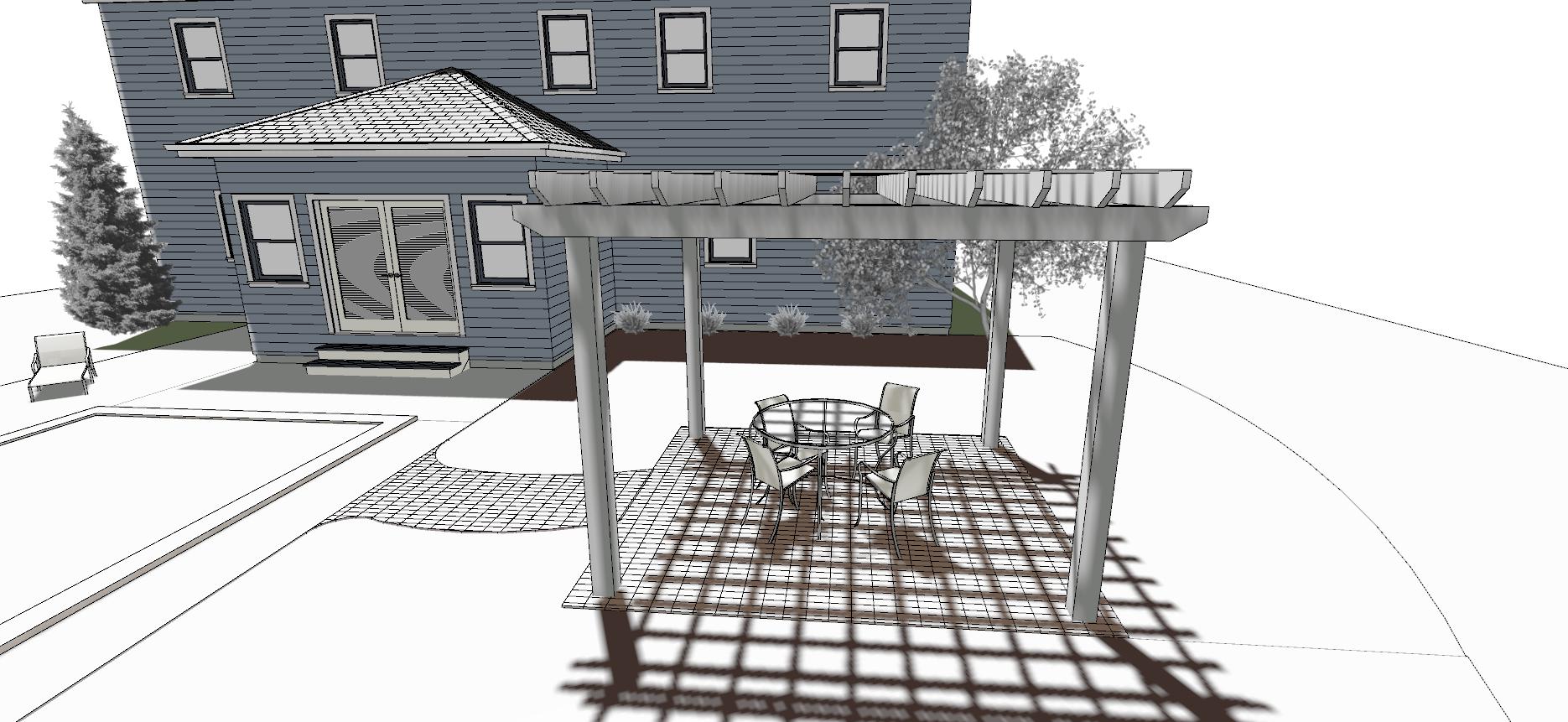 A rough sketch of what the pergola special will look like